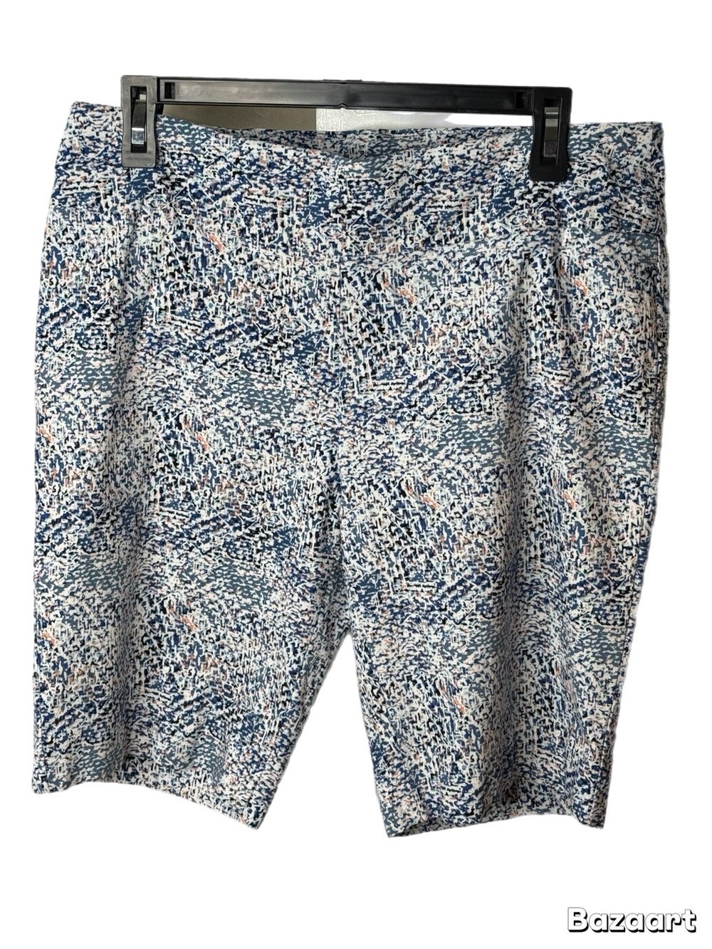 Women’s Blue Patterned Stretch Bermuda Shorts size 14
